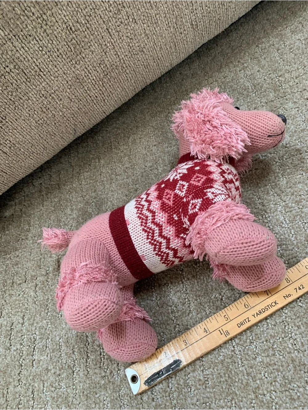 Vintage Russ Berrie Pink Poodle Dog Stuffed Amimal